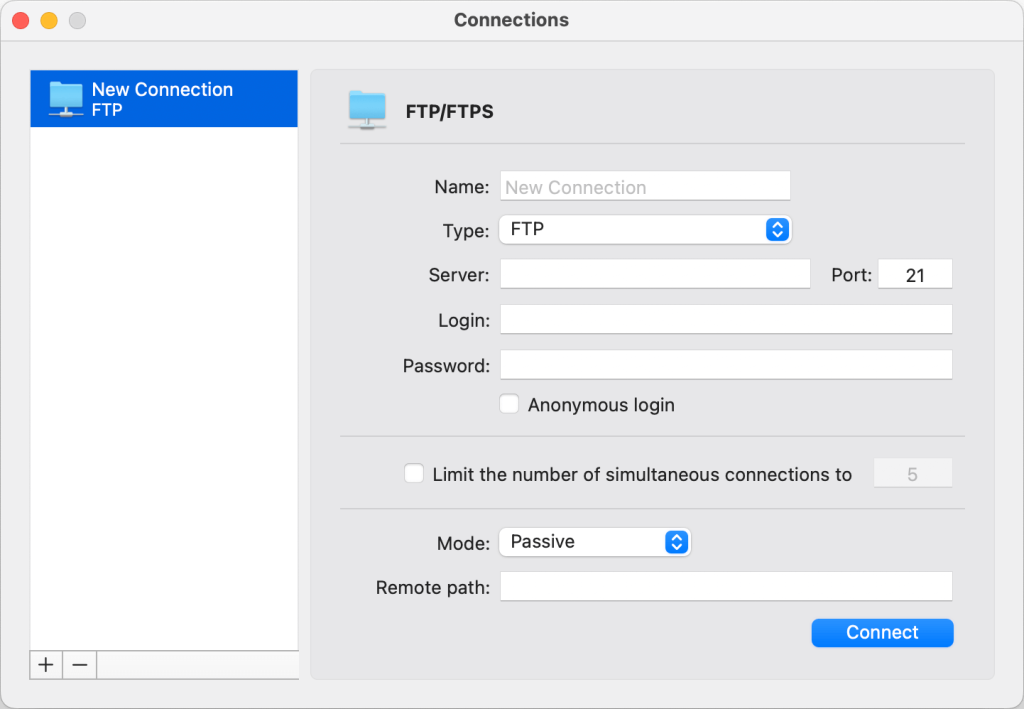 Connections in Commander One